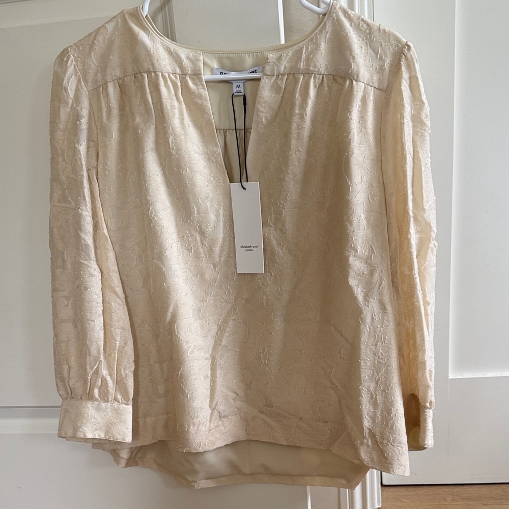 Elizabeth and James Cream Textured Blouse